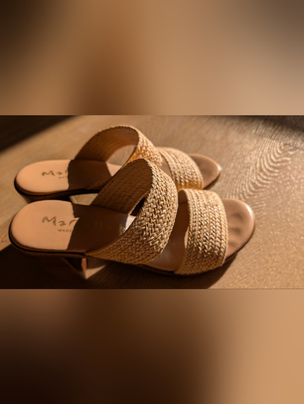 Mariella Raffia Slide Sandals